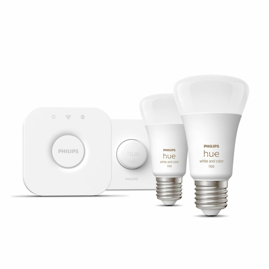 Slimme Verlichting Philips Hue | Starterkit: 2 E27 Slimme Lampen (1100) + Smart Button