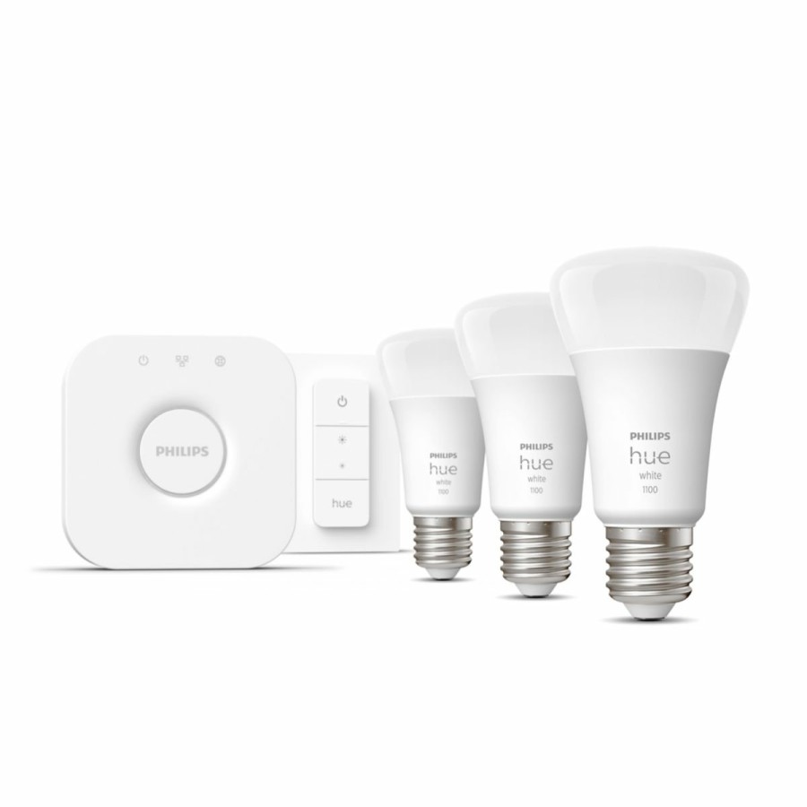 Slimme Verlichting Philips Hue | Starterkit: 3 E27 Slimme Lampen (1100) + Dimmer Switch