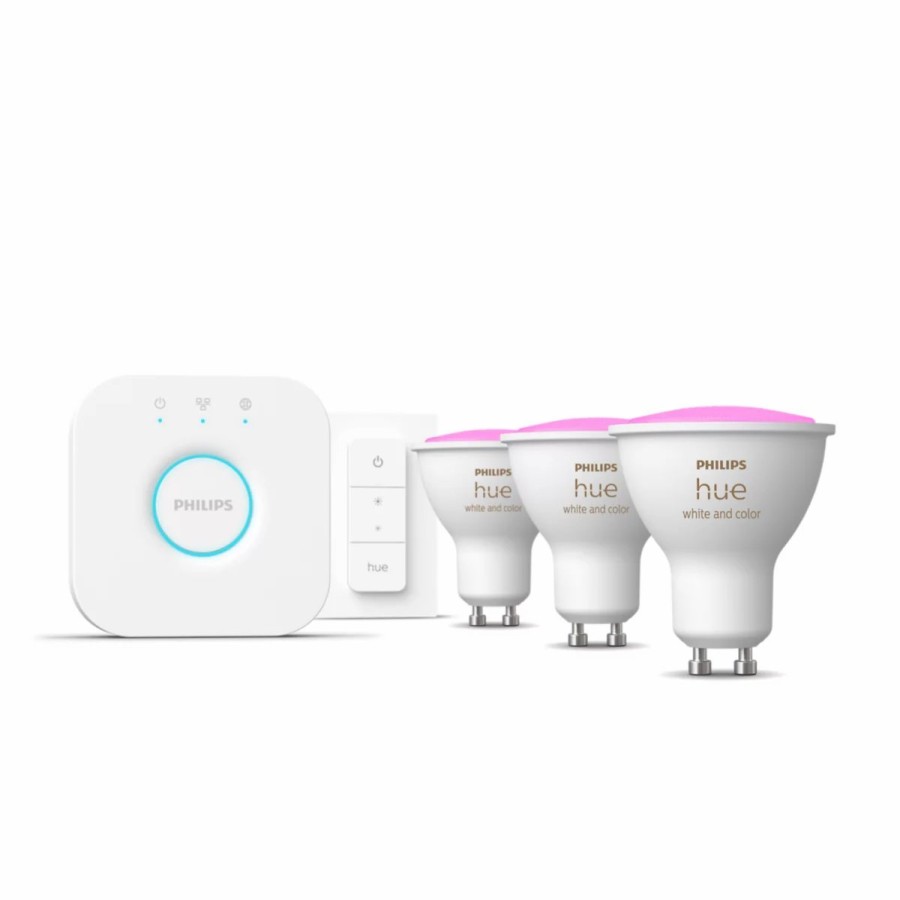 Slimme Verlichting Philips Hue | Starterkit: 3 Gu10 Slimme Spots + Dimmer Switch