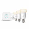 Slimme Verlichting Philips Hue | Starterkit: 3 E27 Slimme Lampen (1100) + Smart Button