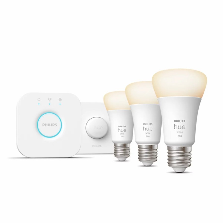 Slimme Verlichting Philips Hue | Starterkit: 3 E27 Slimme Lampen (1100) + Smart Button