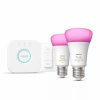 Slimme Verlichting Philips Hue | Starterkit: 2 E27 Slimme Lampen (1100) + Dimmer Switch